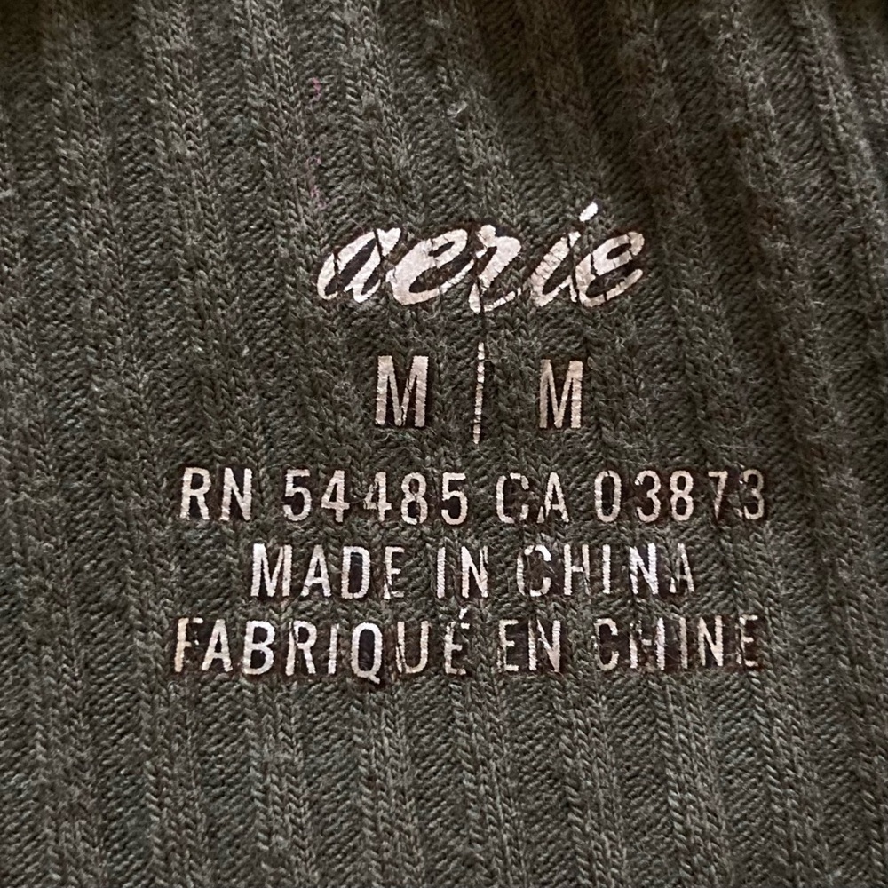 Aerie Kick-It Ribbed High Waisted Super Flare‎ Pants in Olive Green - Picture 2 of 10